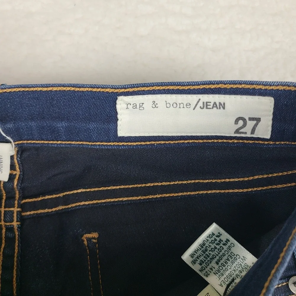 Rag & Bone Jeans Womens 27 Blue Skinny Dearborn Dark Wash Denim